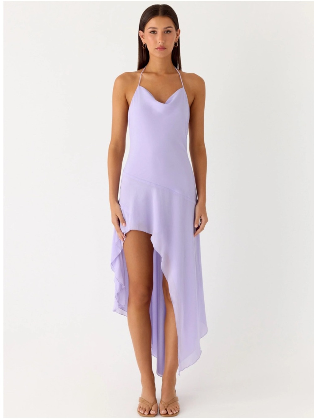 Peppermayo Sunmi Asymmetric Cowl Midi Dress - Lavender NWT